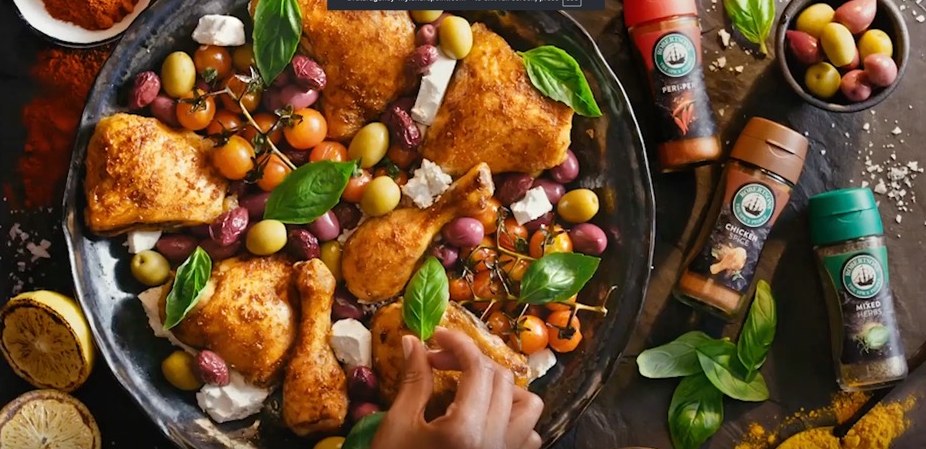 A feast of roast chicken, olives and herbs with Robertsons spices